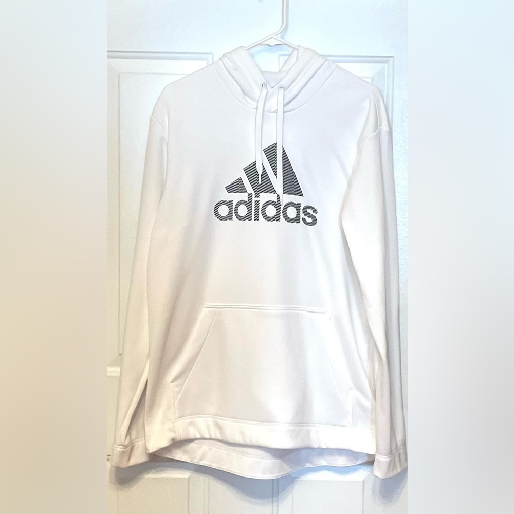 White large - long- adidas hoodie, new without tags - never worn